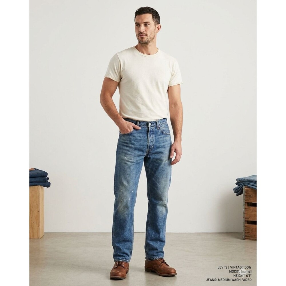 Levi’s 550 Men’s Relaxed Fit Jeans Blue Denim 40x30 Hemmed Inseam 26.5 Med Wash